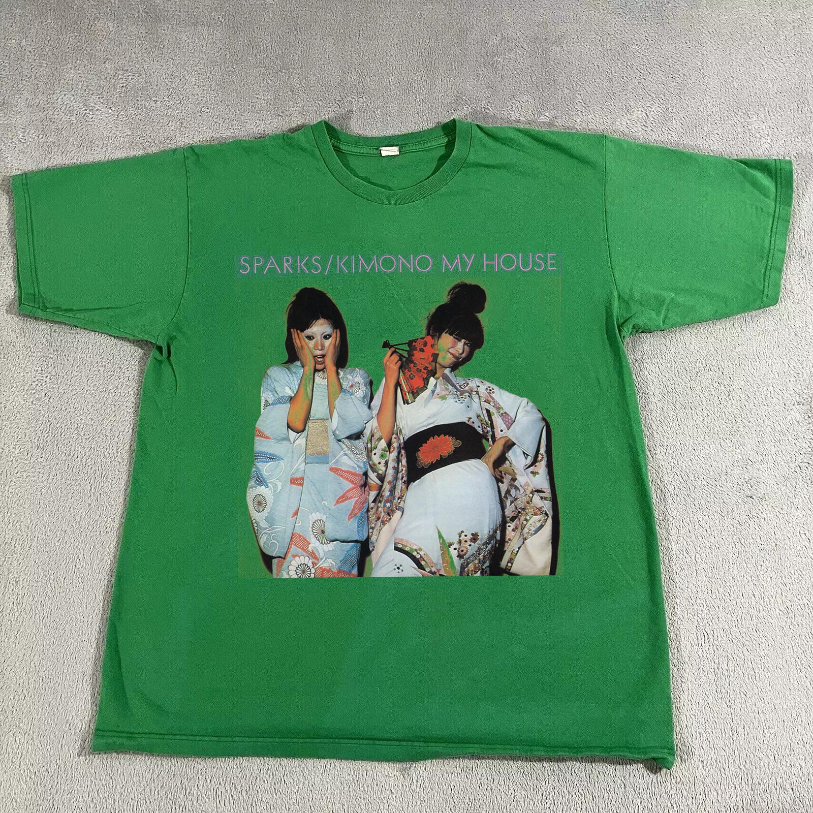 Sparks Band Kimono My House Green Cotton T Shirt Full Size S-5XL S разноцветный