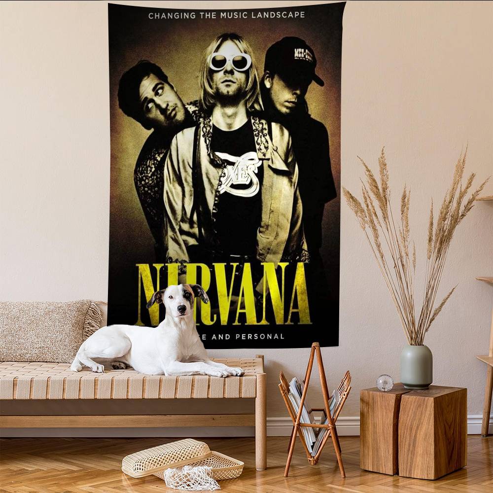 ANNirvanaRock Band Printed Large Wall Tapestry Art Science Fiction Room Home Decor Decor Blanket