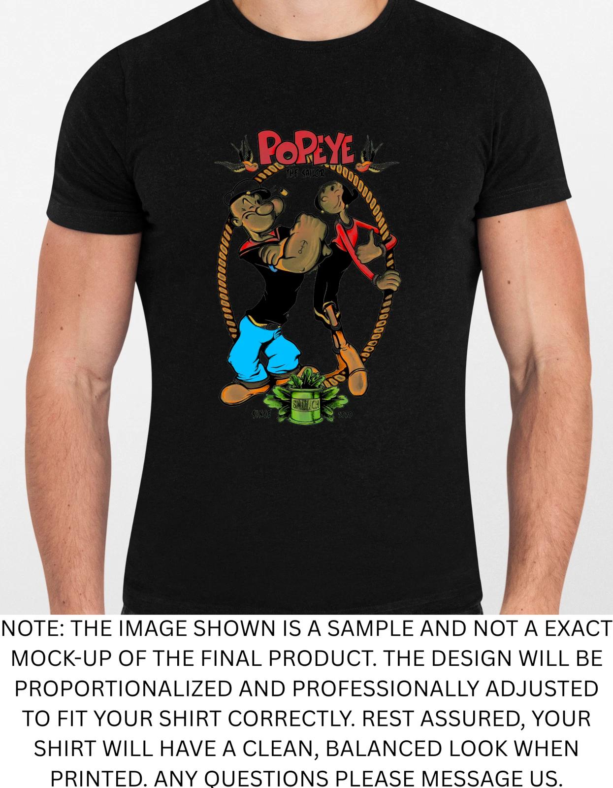 Men s and Women s T-shirts Popeye Graphic L