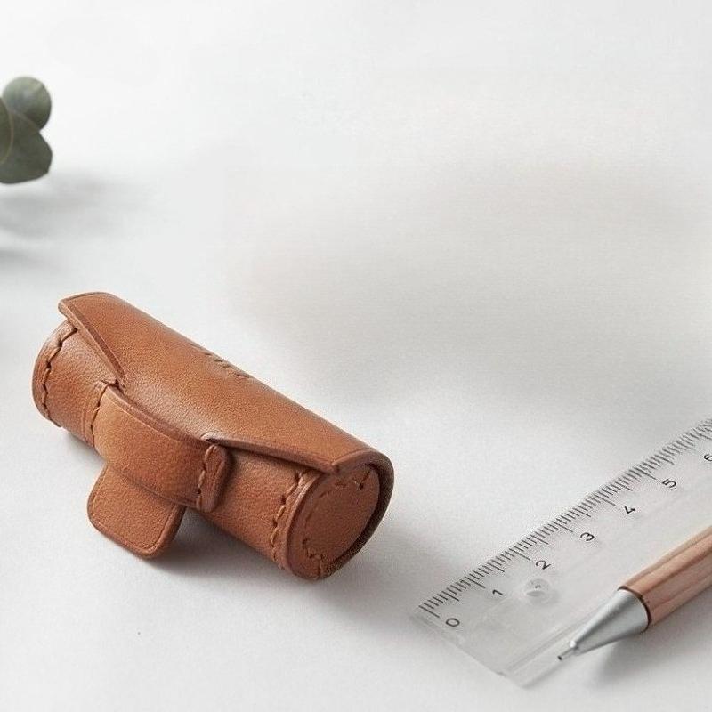 

Mini PU Leather Seal Storage Case Portable Lipstick Pouch Cylinder Shape Cosmetic Holder Gift Bag for Women