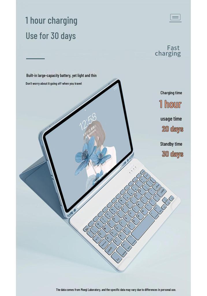 Samsung A7 Tablet Case with Detachable Bluetooth Keyboard, Magnetic Pen Holder, Leather Cover, and Mouse Compatibility.