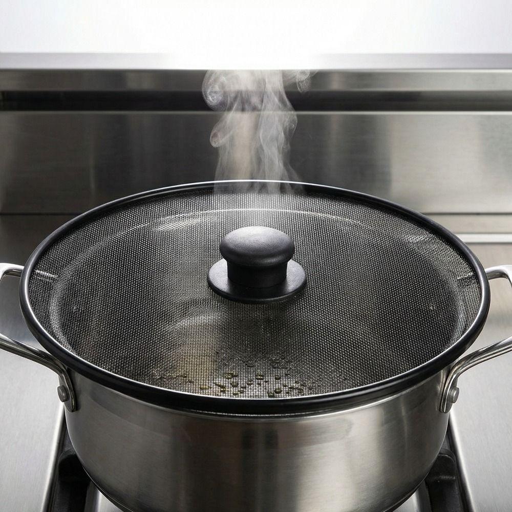 Fine Mesh Splatter Screen Anti-Splash Anti Grease Lid Practical Splash Guard Cover  Frying Pan Use