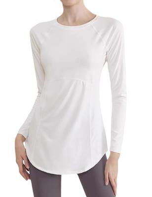 Ranmy Stage Long Sleeve Yoga with Slimming UV Sun Quick Extra Long Size M Women's T-Shirt Silhouette, Protection, Protection, Drying, Lightweight,