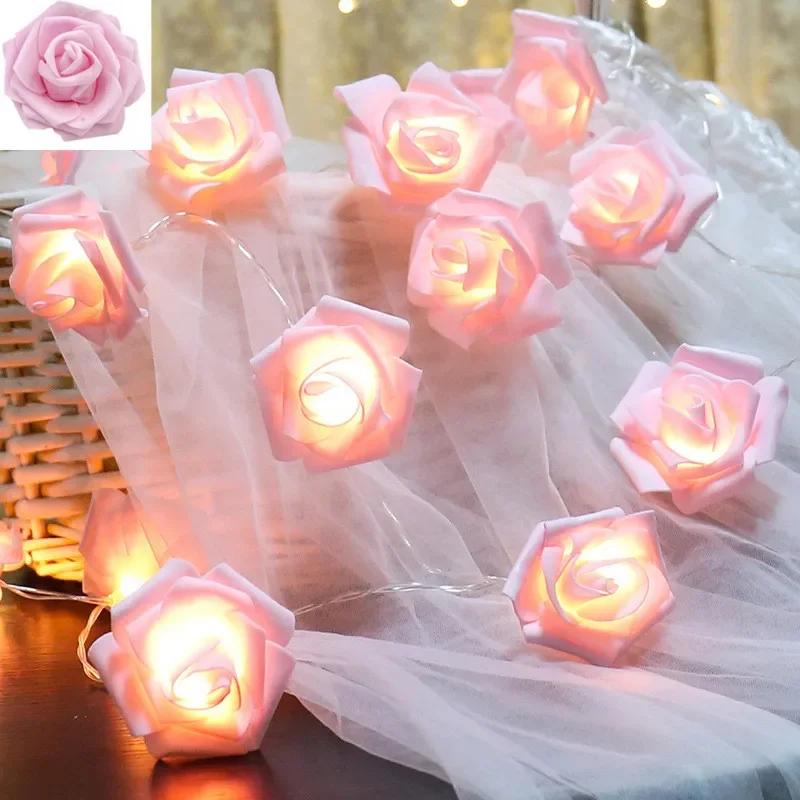 3M LED Rose String Lights Romantic Decor for Wedding Valentine Bedroom Garden Christmas Party Night Light