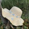 French Small Daisy Large Brim Breathable Straw Hat Women's Summer Seaside Vacation Woven Hat Raffia Sun Hat Tide