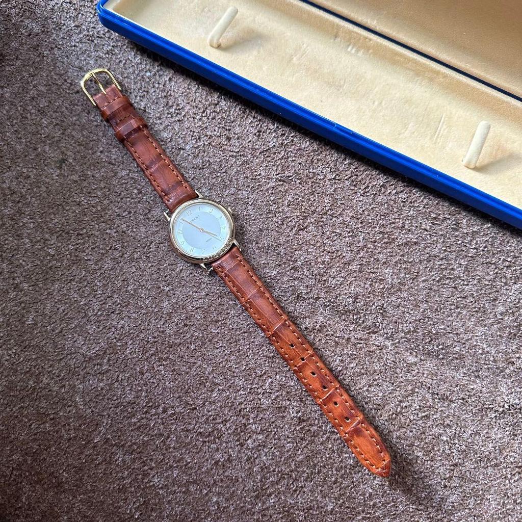 Used SEIKO Watch Gold Brown Leather Strap