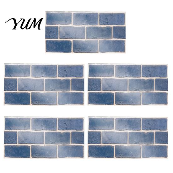 Waterproof Wall Decals for Kitchen 5Pcs Vintage Brick Tile Stickers, Oil?Proof Wallpaper, Peel Removable Backsplash Rental & Stick Living Room Home
