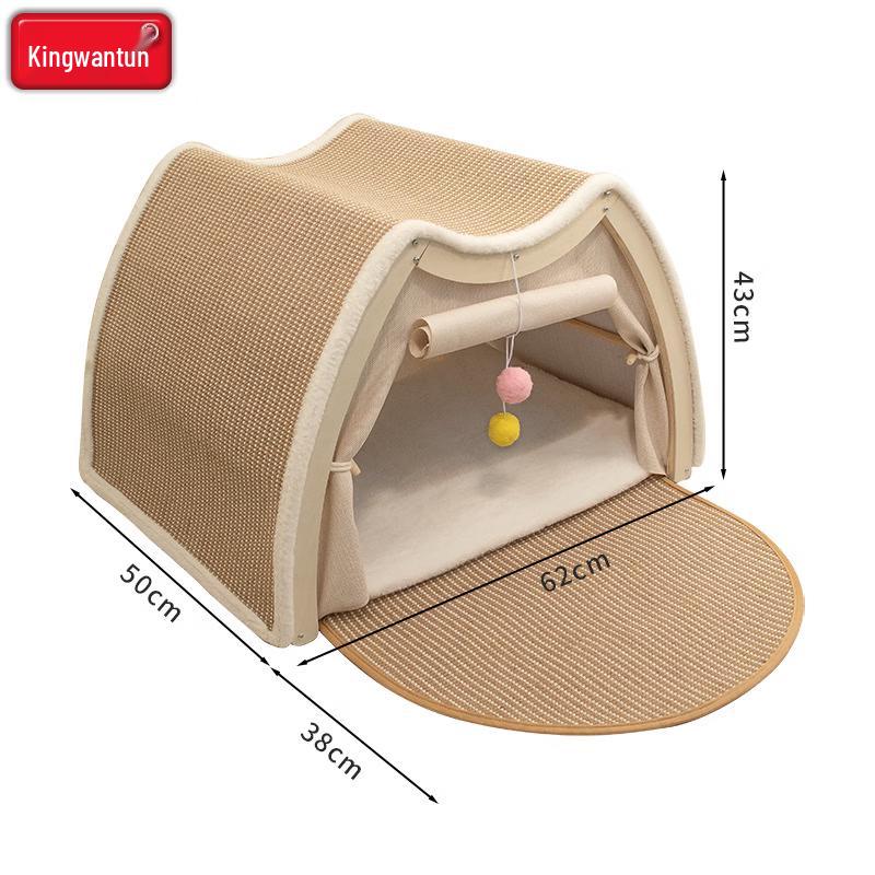 Jingwangrun Enclosed Cat Tent & Sisal Scratcher