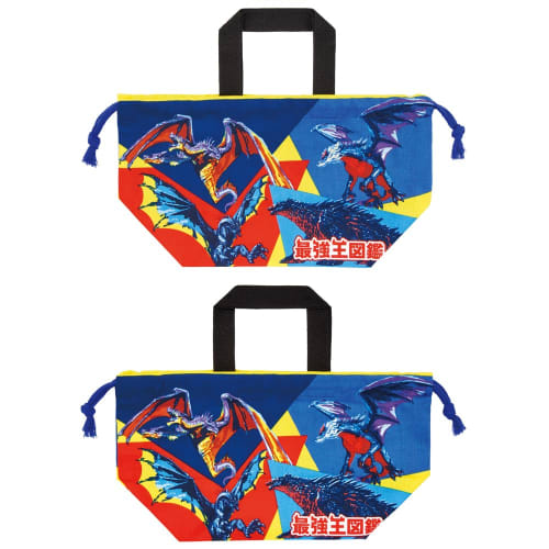 Skater Children's Lunch Box Drawstring Bag, Strongest Illustrated Guide, Made in Japan, KB7-A