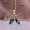 PATAYA Butterfly Style Angel Eyes Artificial Zircon Earring Necklace Combination Set