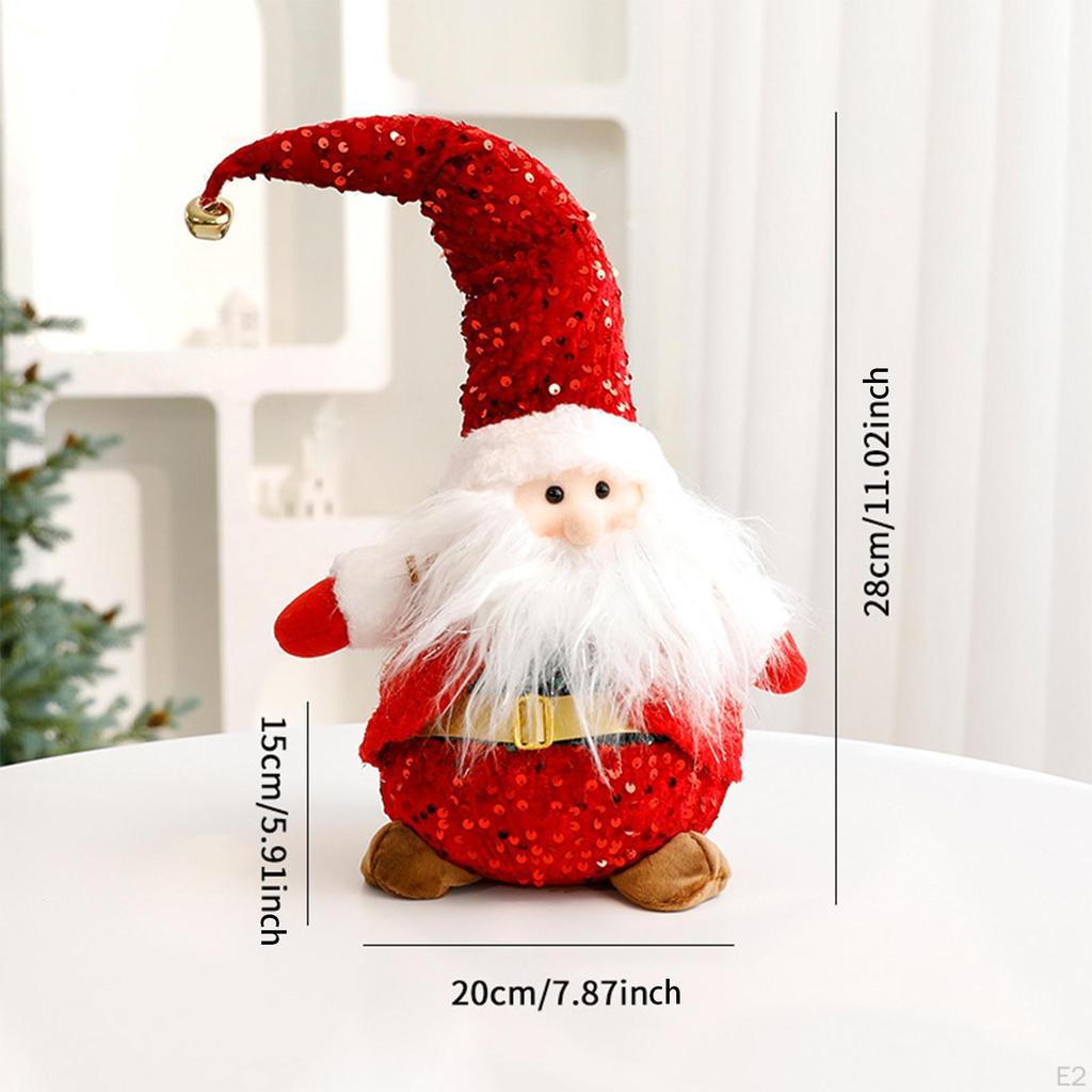 Christmas Doll Statue Collectible for Home Decor Gift Figurine Plush Ornament Hallway