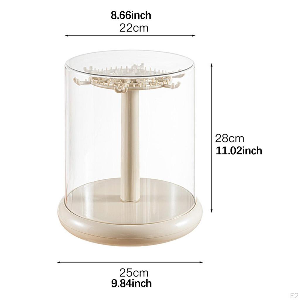 Clear Display Case for Figures Doll Storage Box Rotating Tabletop Stand Small Toys