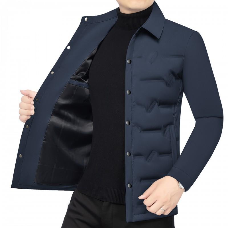 Mens Short Down Jacket Winter Warm Slim Fit Casual Outerwear Middle-Aged Men