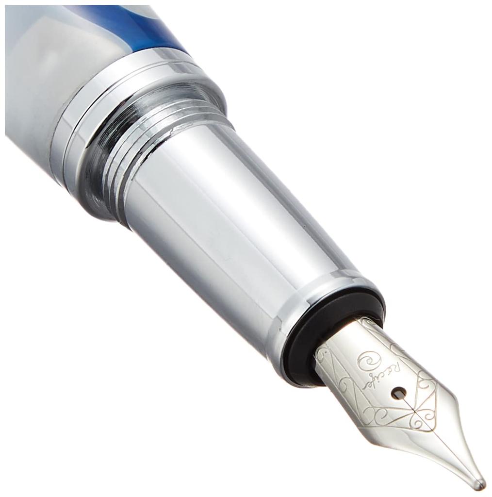 Recif Pearl Soyuz Fountain Fine Nib Pen, Blue/White,
