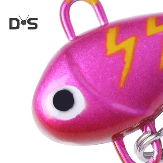 6Pcs 10G/5CM VIB Fishing Lure with Treble Hook Spinning Sequin Long Casting Metal Hard Artificial Spinner Bait Saltwater Freshwater Bass Walleye