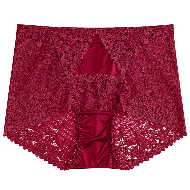 Big Size Lady Summer New Style Sexy Lace Comfortable Hollow Out Without Mark Bag Buttock Briefs