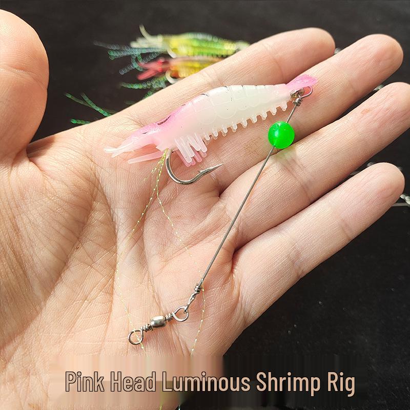 9cm Soft Bait Shrimp Rig with Wire and Hook for Sea Fishing, 6g