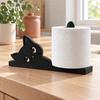 Cute Animal Tissue Holder Cat Shape Roll Paper Stand, Decorative Black Plastic Towel for Kitchen Holder, Stable Base Sturdy Dispenser Countertop Stand