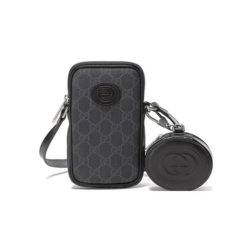 Gucci Klasická Mini Taška Přes Rameno z Plátna a Kůže Pánská Taška Přes Rameno Černá 700959-92TCF-1000
