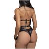 Sexy  Leather One-Piece With Wrist Chain Game  Button Sexy Lingerie