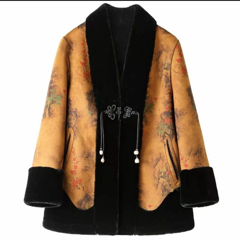 

Осенне-зимнее женское двустороннее пальто из искусственного меха под норку, имитация золотой норки, хлопковое L (120-70 kg)