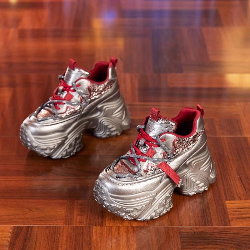 Inner Height Increase Dad Shoes Women's Spring and Autumn New Versatile Velvet Platform Casual Sports Shoes