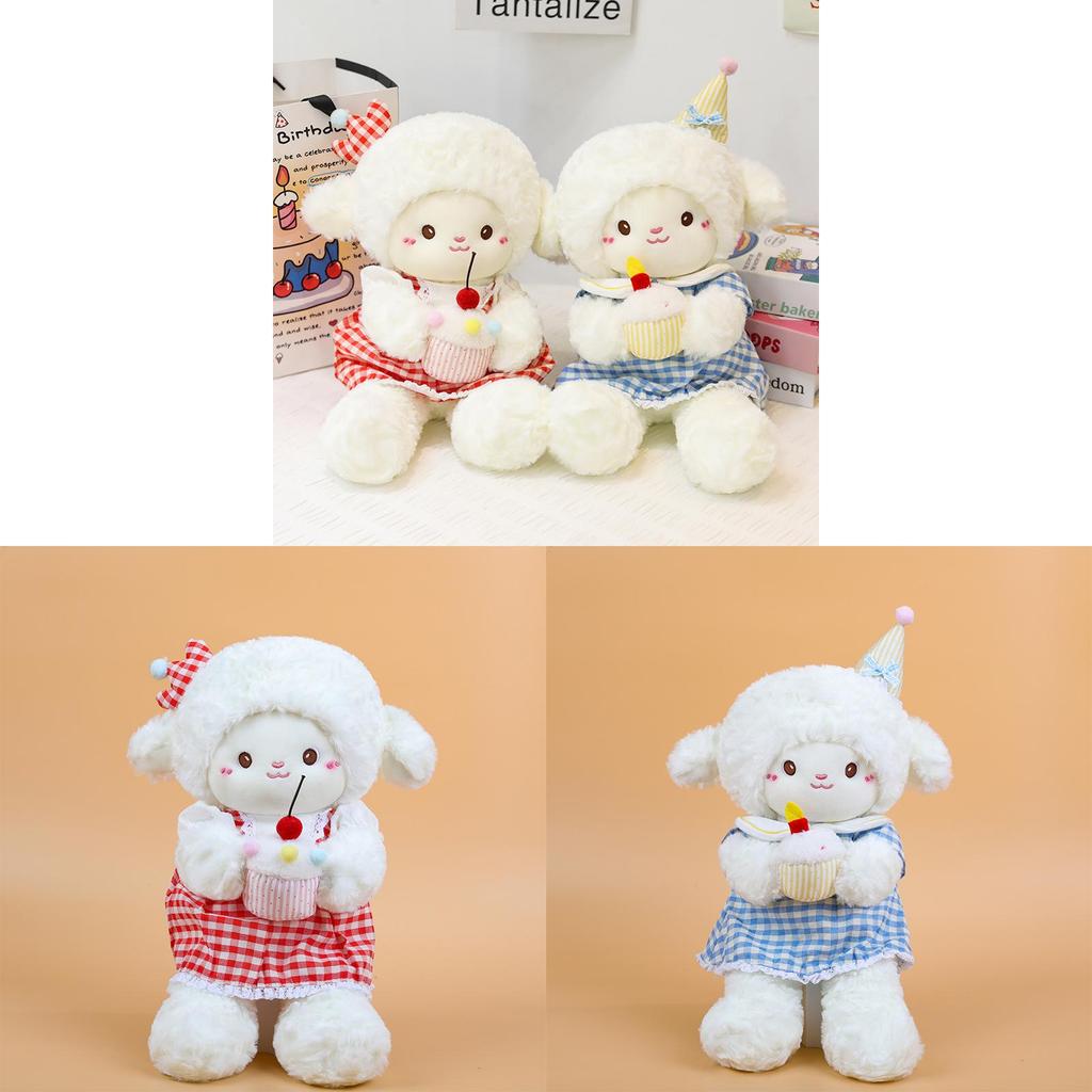 Cartoon Lamb Plush Toy With Pp Cotton Filling For Girls And Kids