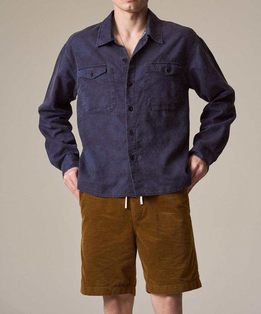 Laijeuaenbillou Garment-Dyed Summer Corduroy Shorts Brown