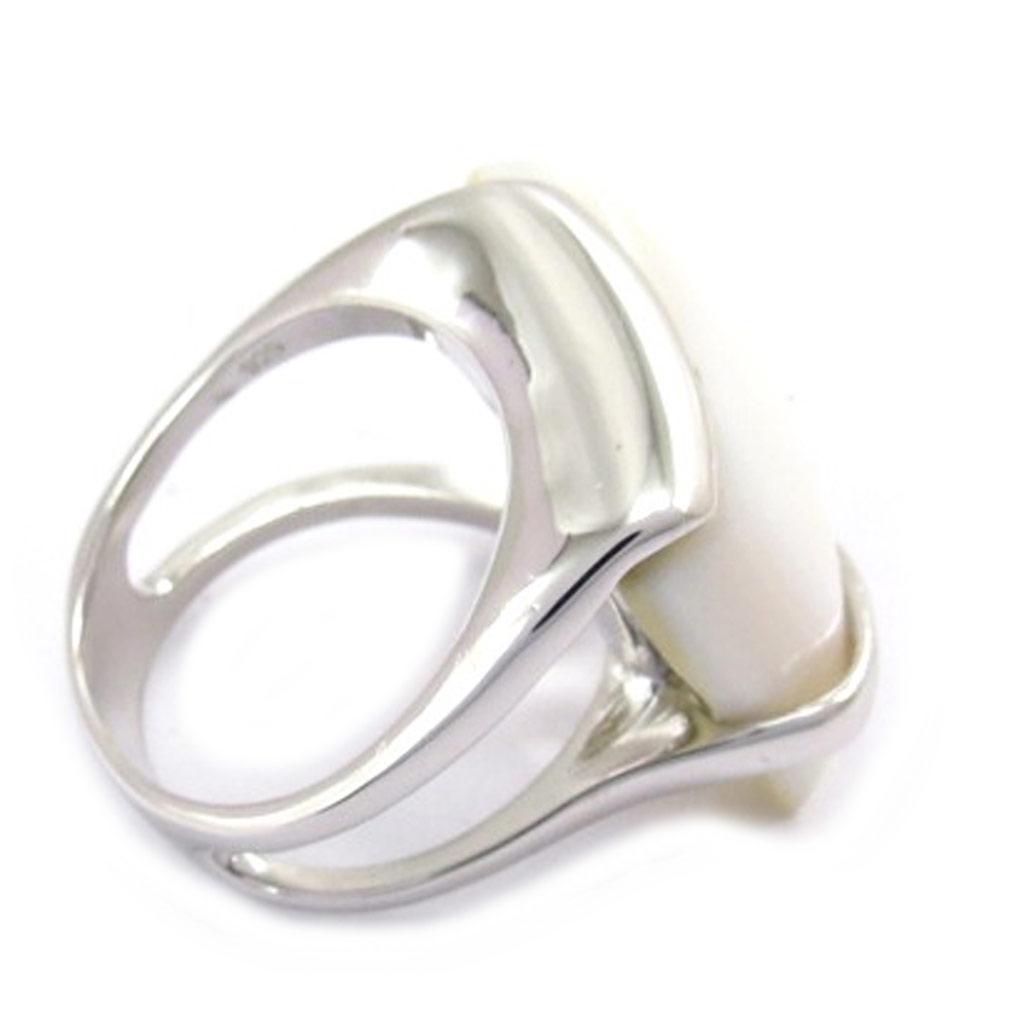 Silver Ring 'Obao' Silver Mother-of-pearl (rhodium) - 19x20 Mm