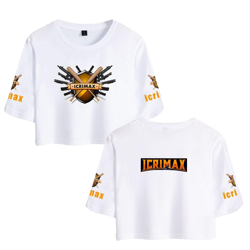 Icrimax Letter Printed Girl Tee Shirt Summer Crop Tops Soft Tshirt Popular Slim Lovely Tees Slim Fitness Short Sleeved