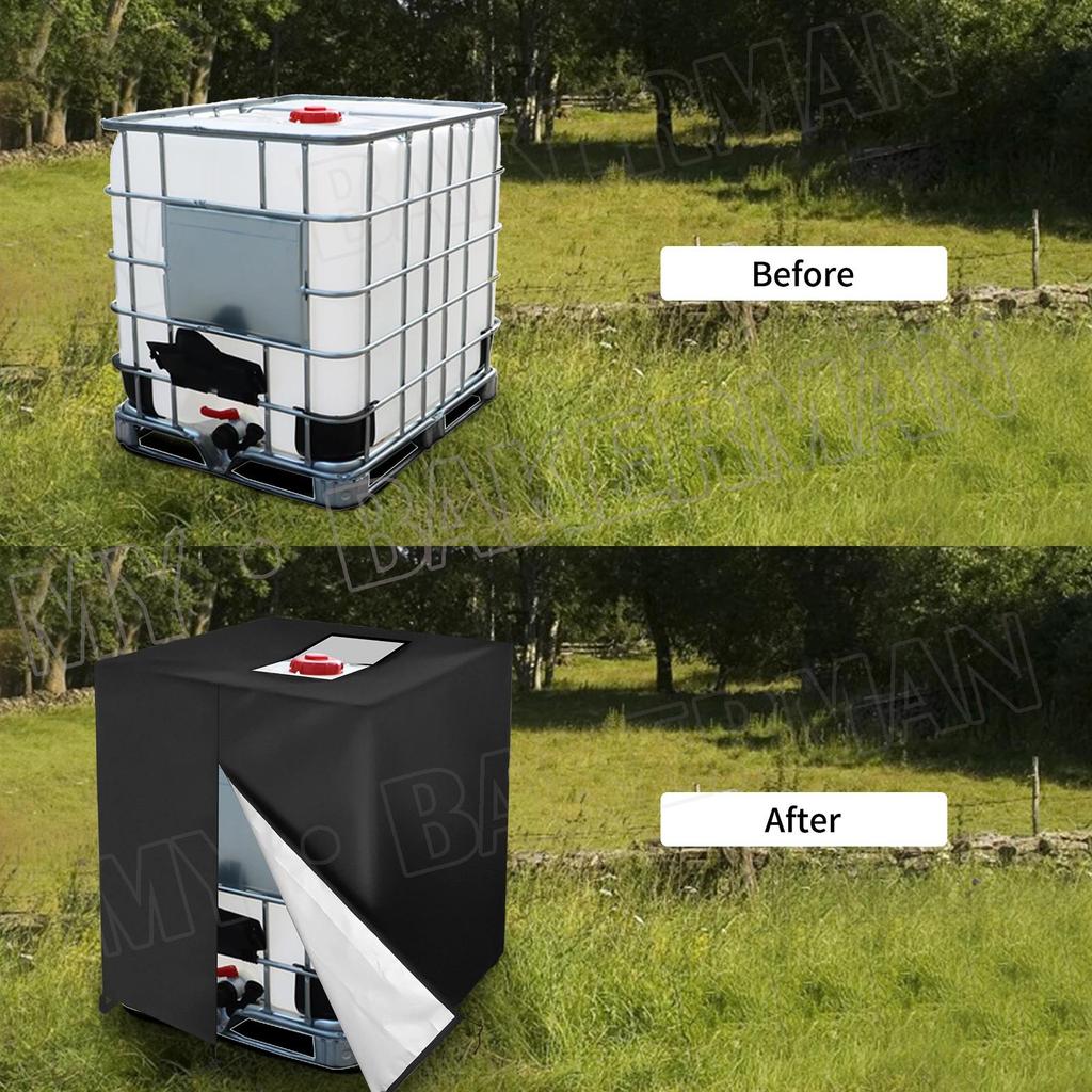 Cubierta Protectora para Contenedor IBC con Cremallera 1000 Litros Protege Su Cubierta de los Rayos UV y el Polvo