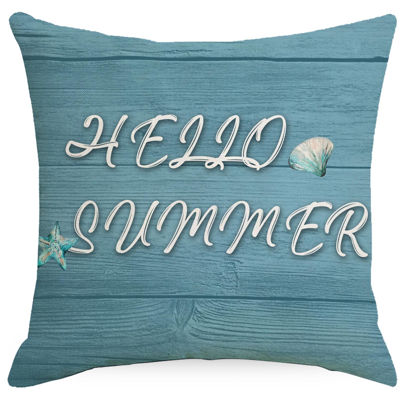 

Новая наволочка с принтом линий на тему океана: осьминог, морской конек, черепаха, украшение комнаты, наволочка для диванной подушки 45 * 45Cm