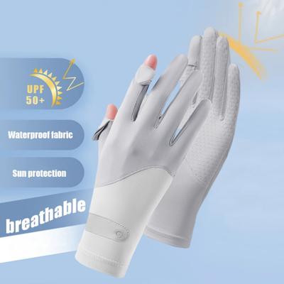 Thin Ice Silk Sun Gloves for Women Men UV Protection Driving Cycling Gloves with Touchscreen Fingers Non-Slip Breathable Summer Outdoor Gloves