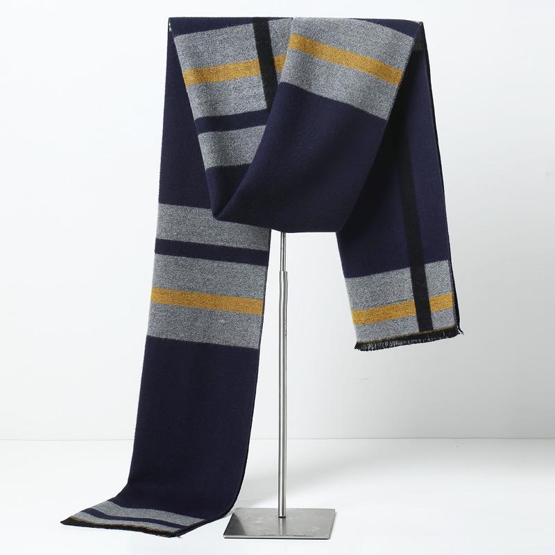 Men's Winter Plaid Imitation Cashmere Scarf - Warm, Casual Accessory