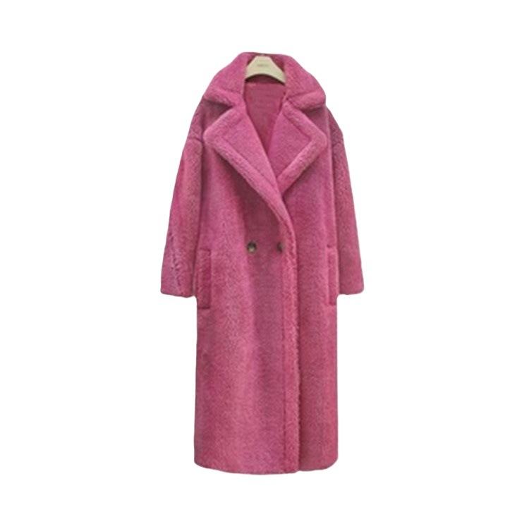 Teddy bear cashmere imitation fur new granular cashmere coat lining thickened coat women's medium and long