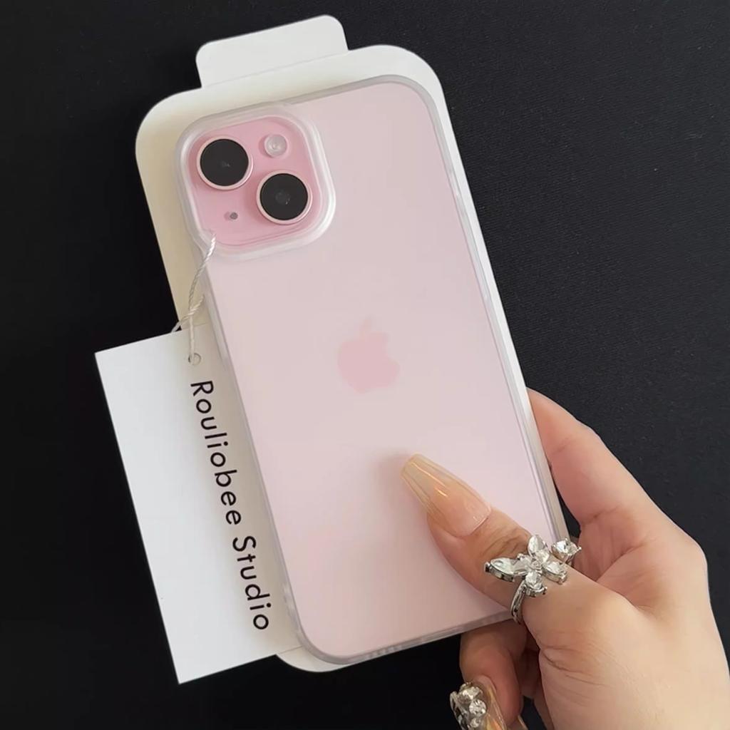 Applicable to iPhone17 Phantom matte mobile phone case Apple 16Pro color transparent TPU anti-drop soft protective case 14 simple
