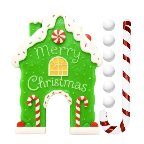 Yousheng Christmas Gingerbread Golf Game Set Indoor Party Activity Golf Game with Candy Cane Club And 6 Balls Holiday Party Games for Family Kids