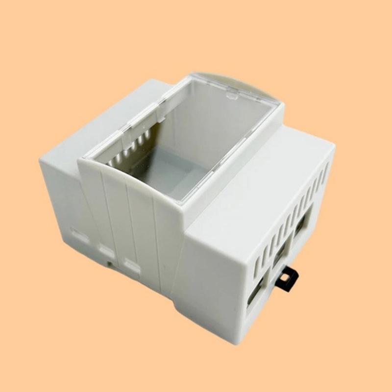 Durable ABS Enclosure Case for RPI5 Board DIN Rail Cover Perfectly Fit Optional Active Cooling Fan