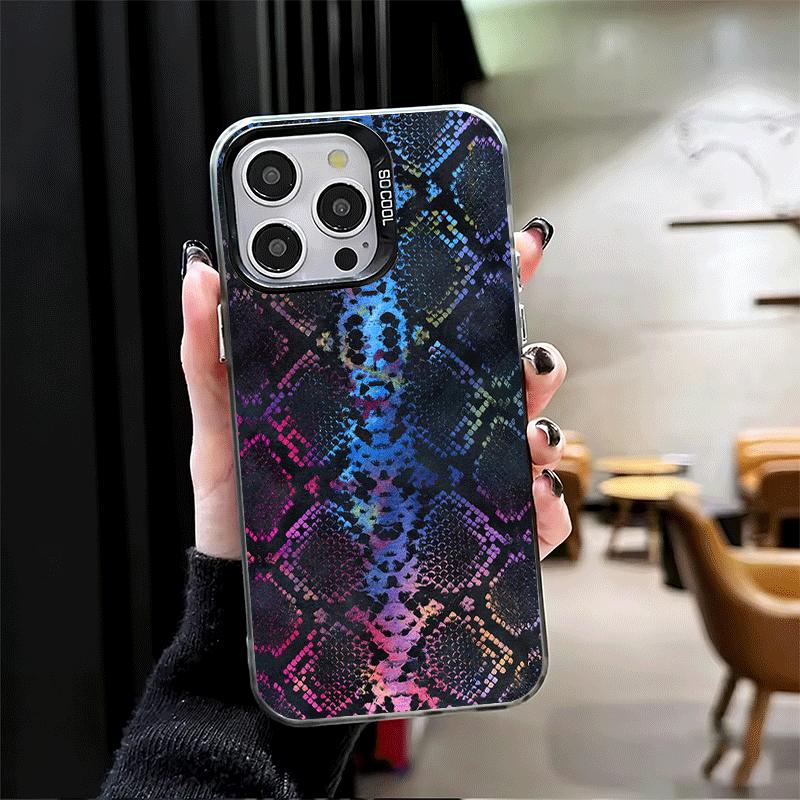 Fashion Snake Skin Pattern Shockproof Phone Case for iPhone 17 Air 16 16E 15 Pro Max 14 Plus 13 Mini 12 Back Cover Anti Fall Fun