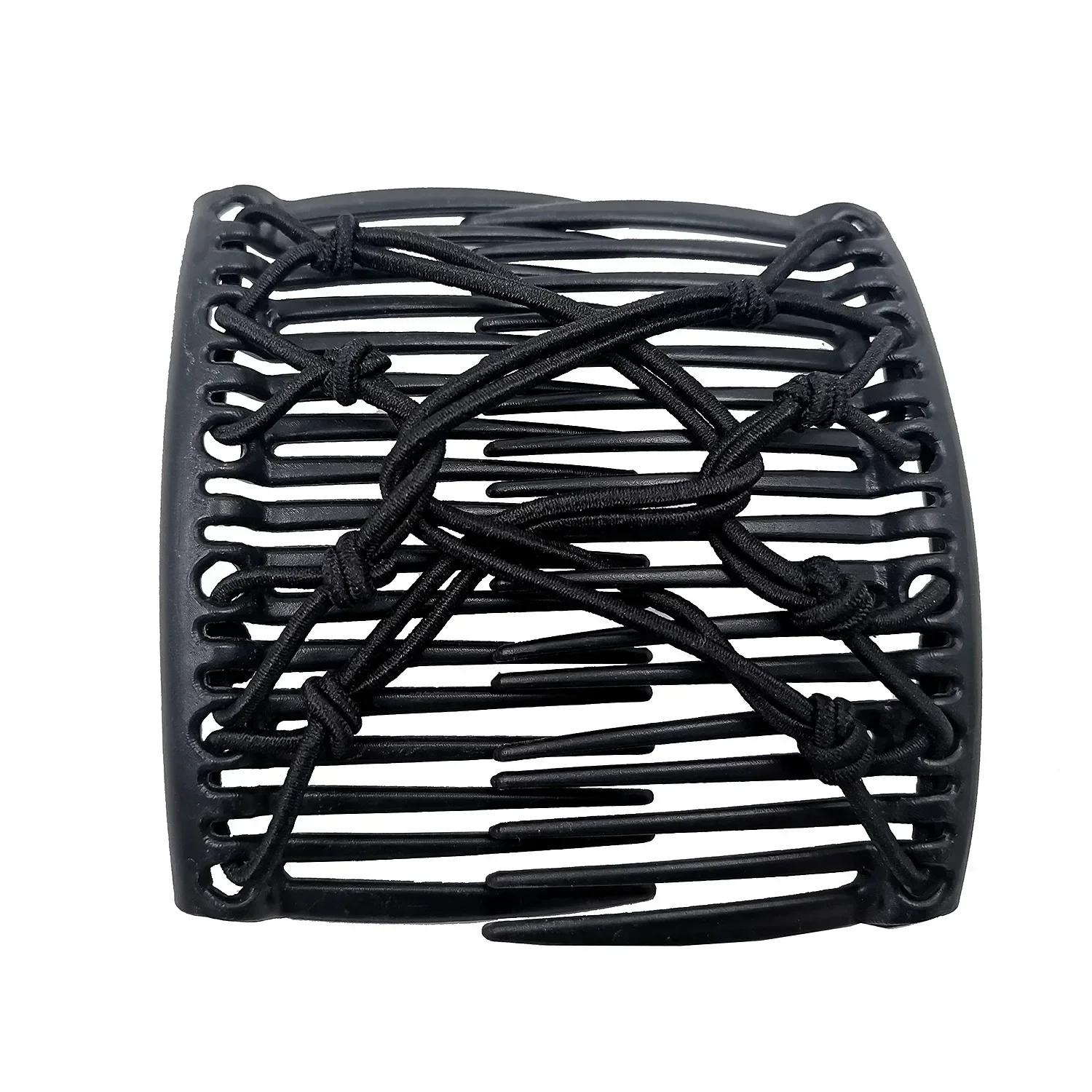 

Magic Hair Clip Stretchy Knotted Double Comb Elastic Rope Disco Hair Clip Ponytail Holder Barrettes Hairpins Hair Accessories чорний