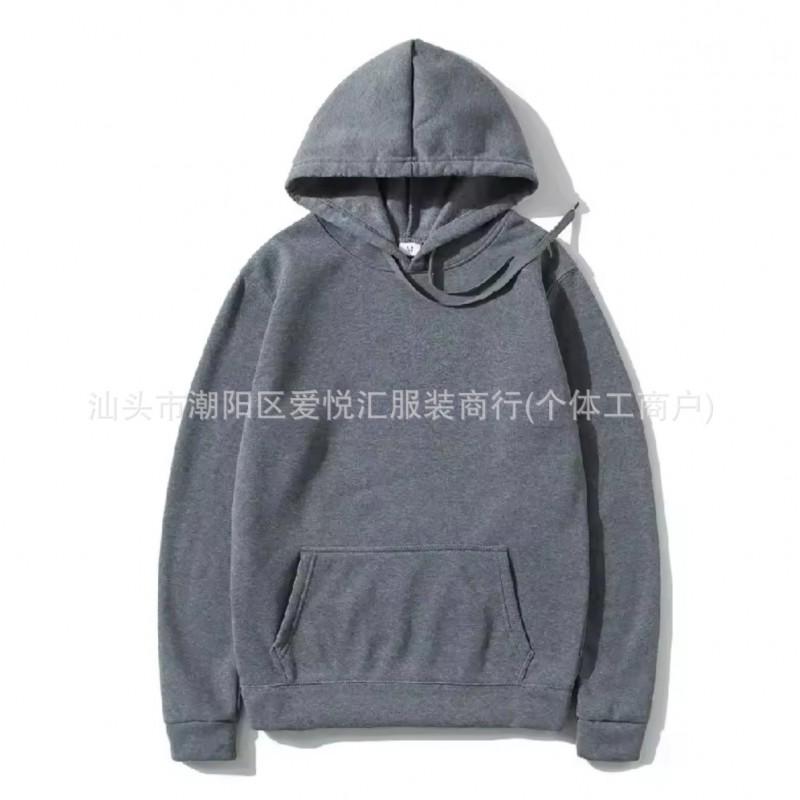 Solid Color Hooded Sweatshirt Men Women Couple Loose Fit Casual Streetwear