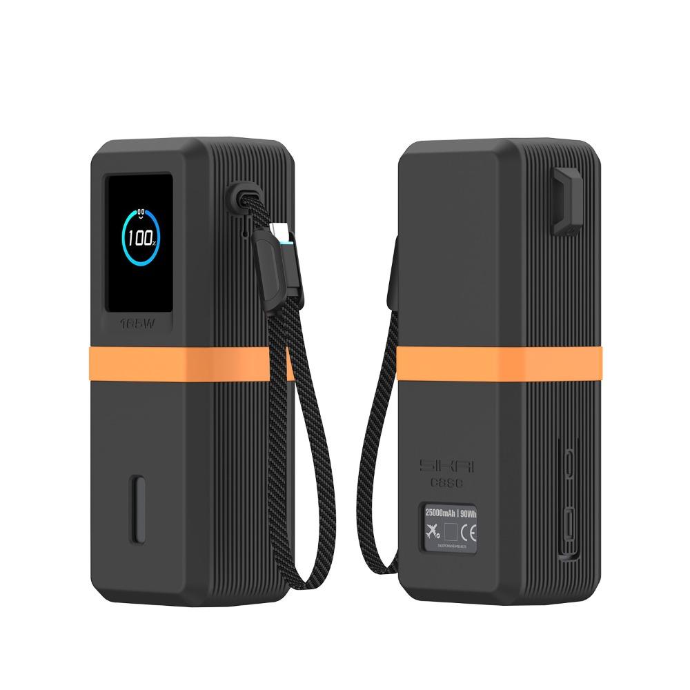 Soft Silicone Case Dustproof Carrying Case for Anker 165W 25000mAh Power Bank Travel чёрный