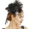 1920s Fashion Feather Hair Band Metal Base Rhinestones Hair Decoration for Durability Perfect for Masquerades Balls