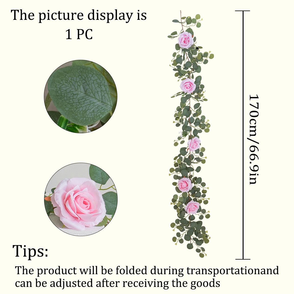 Artificial Eucalyptus Leaf and Rose Vine Home Decoration