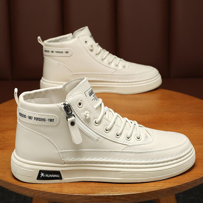 

Новая летняя модная повседневная обувь для мужчин, универсальная обувь на плоской подошве, нескользящая удобная мужская обувь, кроссовки с боковой молнией 39 бежевый