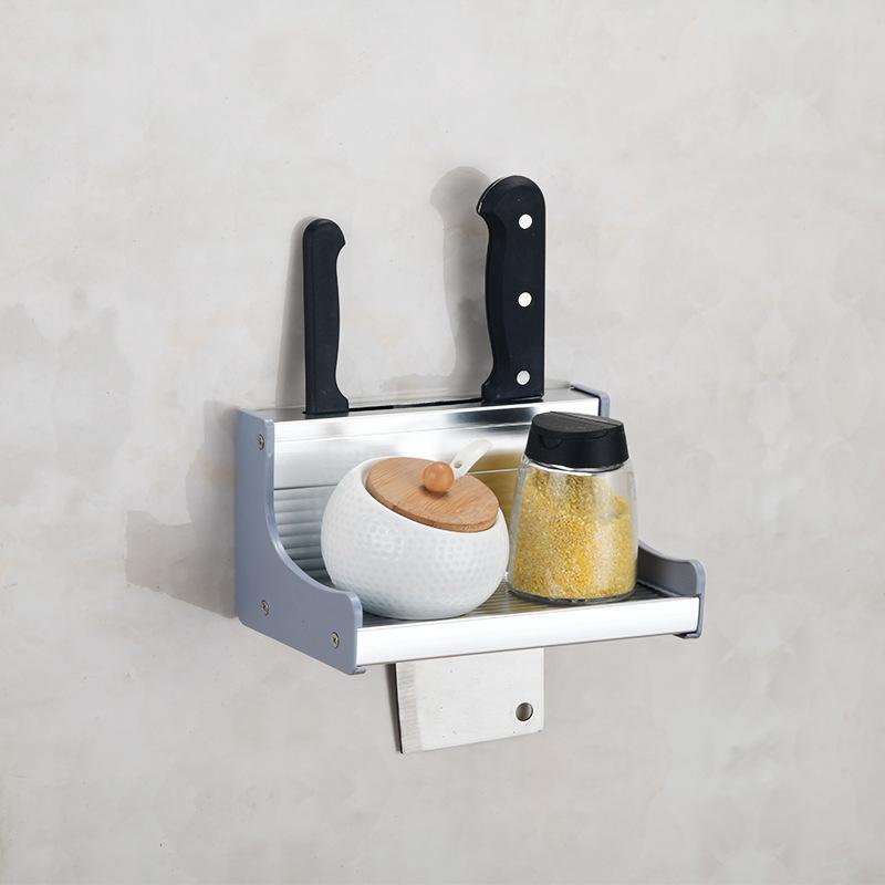 Multifunctional No-Drill Wall-Mounted Kitchen Rack: Spice, Chopstick, Knife Holder & Storage Shelf