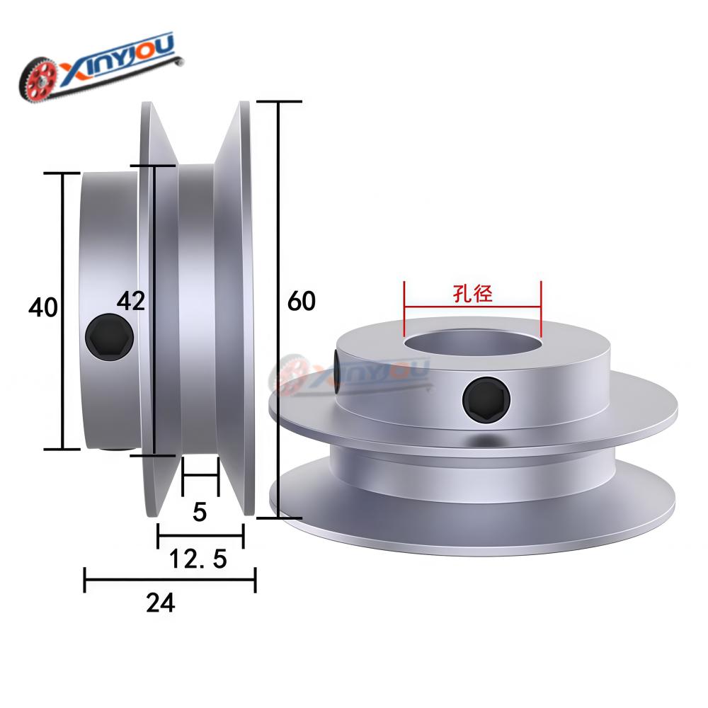 PU round belt pulley 10mm round belt single groove V-O belt pulley aluminum alloy motor single spindle transmission wheel