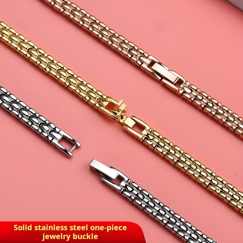 6mm 8mm 10mm 12mm 14mm 16mm Lucido Donna Piccola Taglia Cinturino Universale Acciaio Inossidabile moda Cinturino per Orologio Donna oro rosa Bracciale