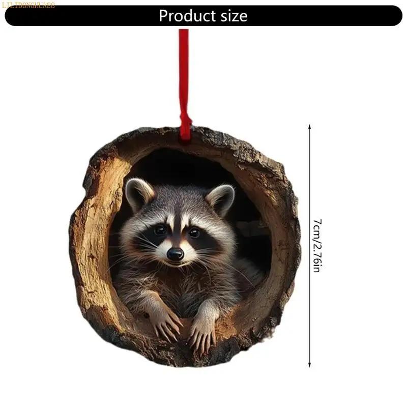 K1AE Festival Owl Styles Christmas Tree Hanging Ornament Craft of Sturdy 2D Acrylic Accessory for Home Decoration Use
