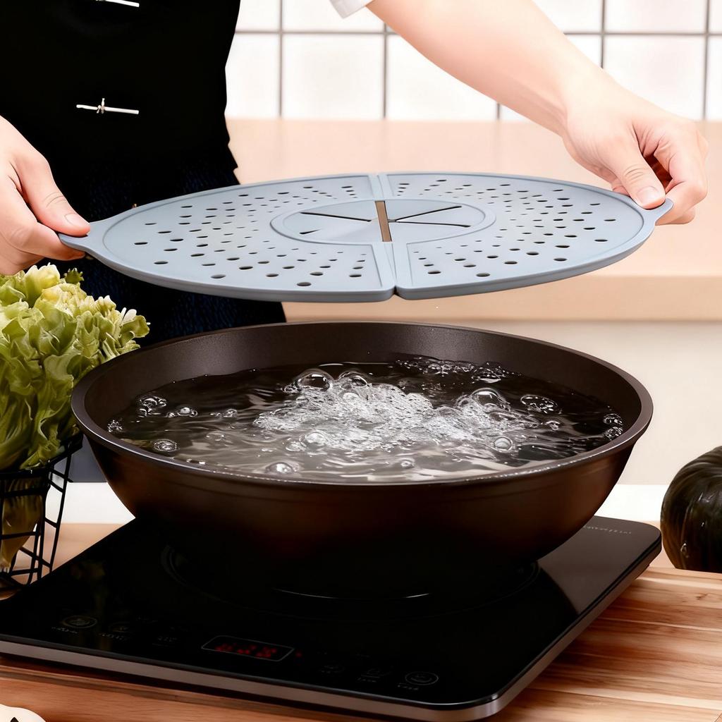 Silicone Foldable Anti-Overflow Lid & Oil Splatter Guard for Pots up to 32cm